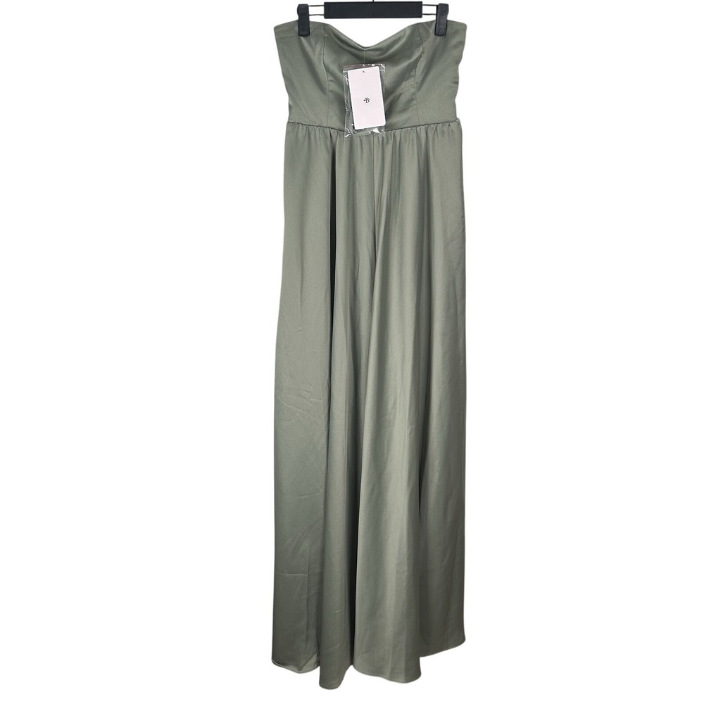 NEW BHLDN Strapless Convertible Stretch Maxi Gown Formal Dress Womens Sz 8 Green
